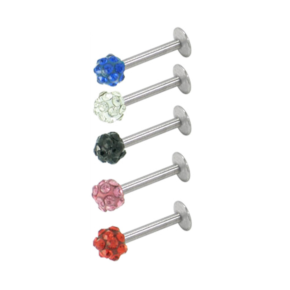 Surgical Steel Jeweled Labret Tragus Earring Body Jewelry