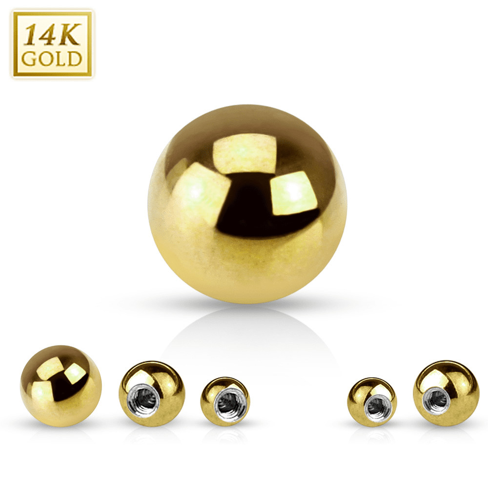 14K Solid Gold 14G Replacement Ball 3mm | Luxe Modz