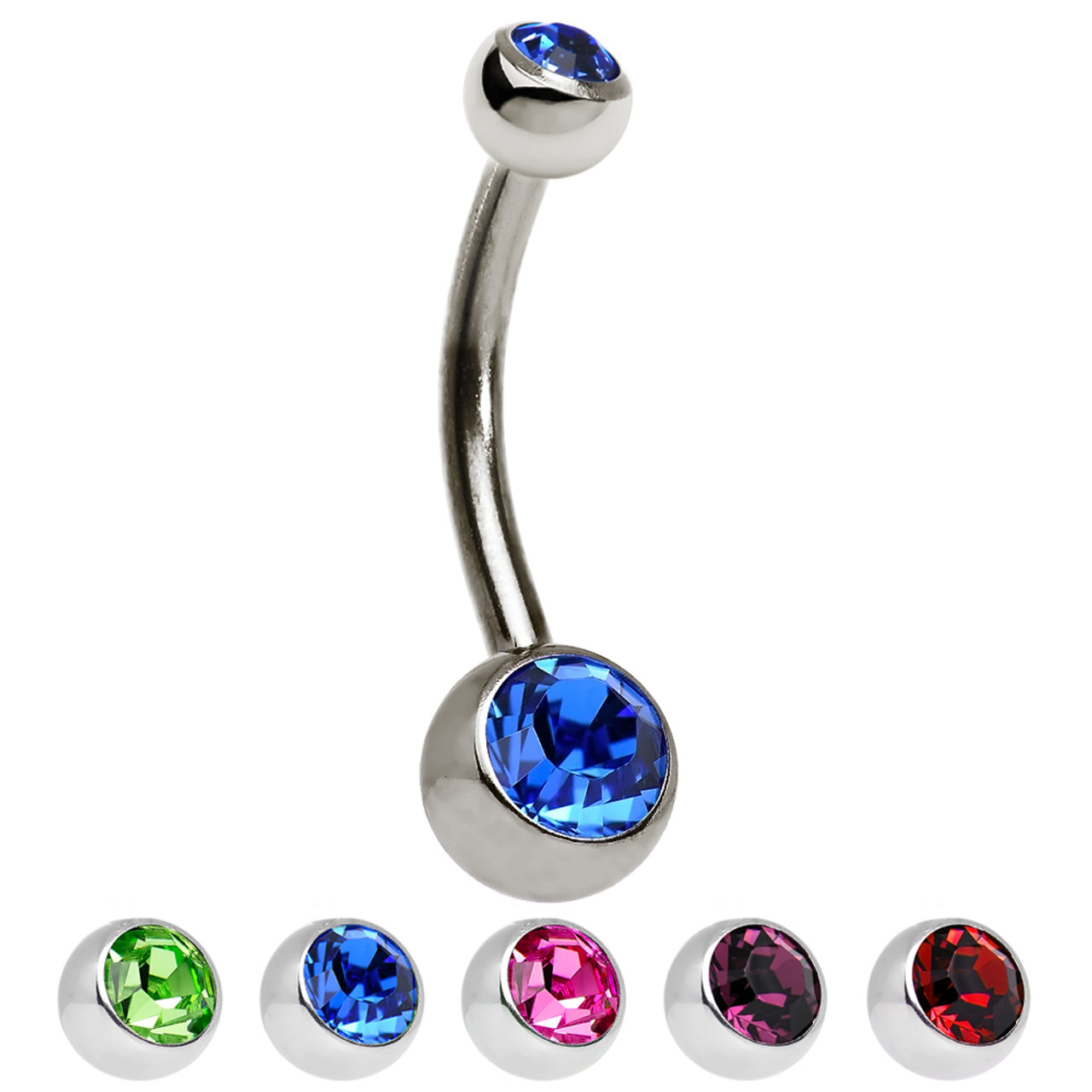 Gem belly button on sale rings