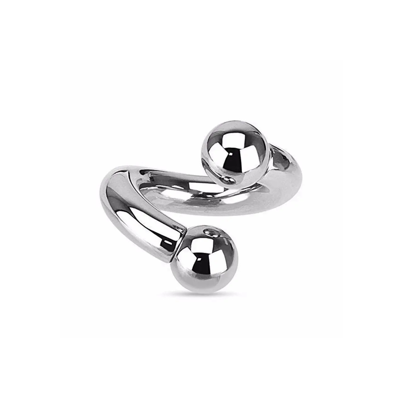Internally Threaded Ball Twisted Spiral Rings | Luxe Modz