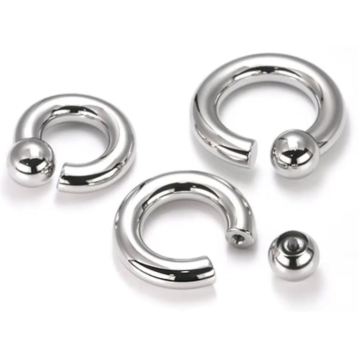 Stainless Steel Captive Rings Nose Surgical Steel Screw Ball