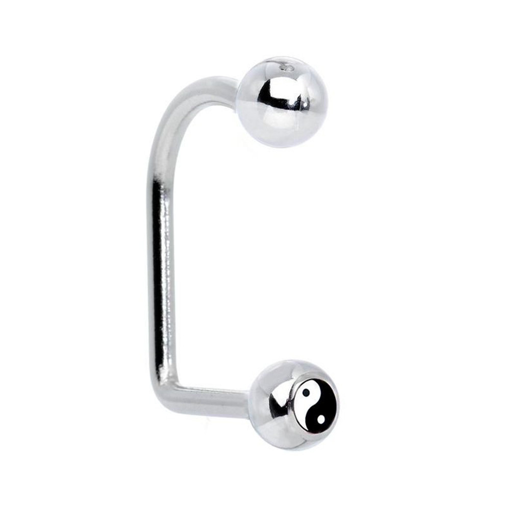 Yin Yang Logo Lippy Loop Labret Piercings 14G 10mm