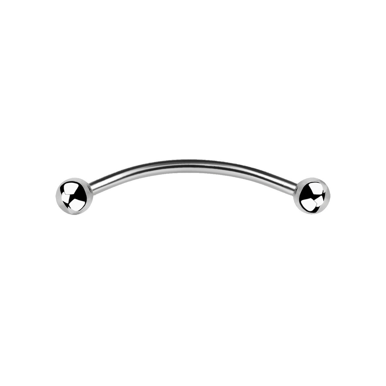 Snake Eyes Curved Barbell Tongue Ring 16G
