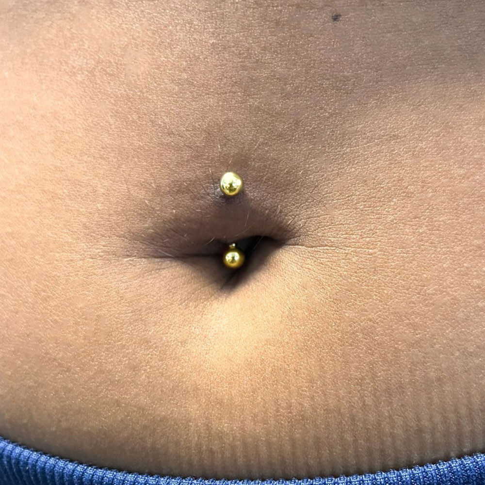 14K Solid Gold Curved Barbell 14G