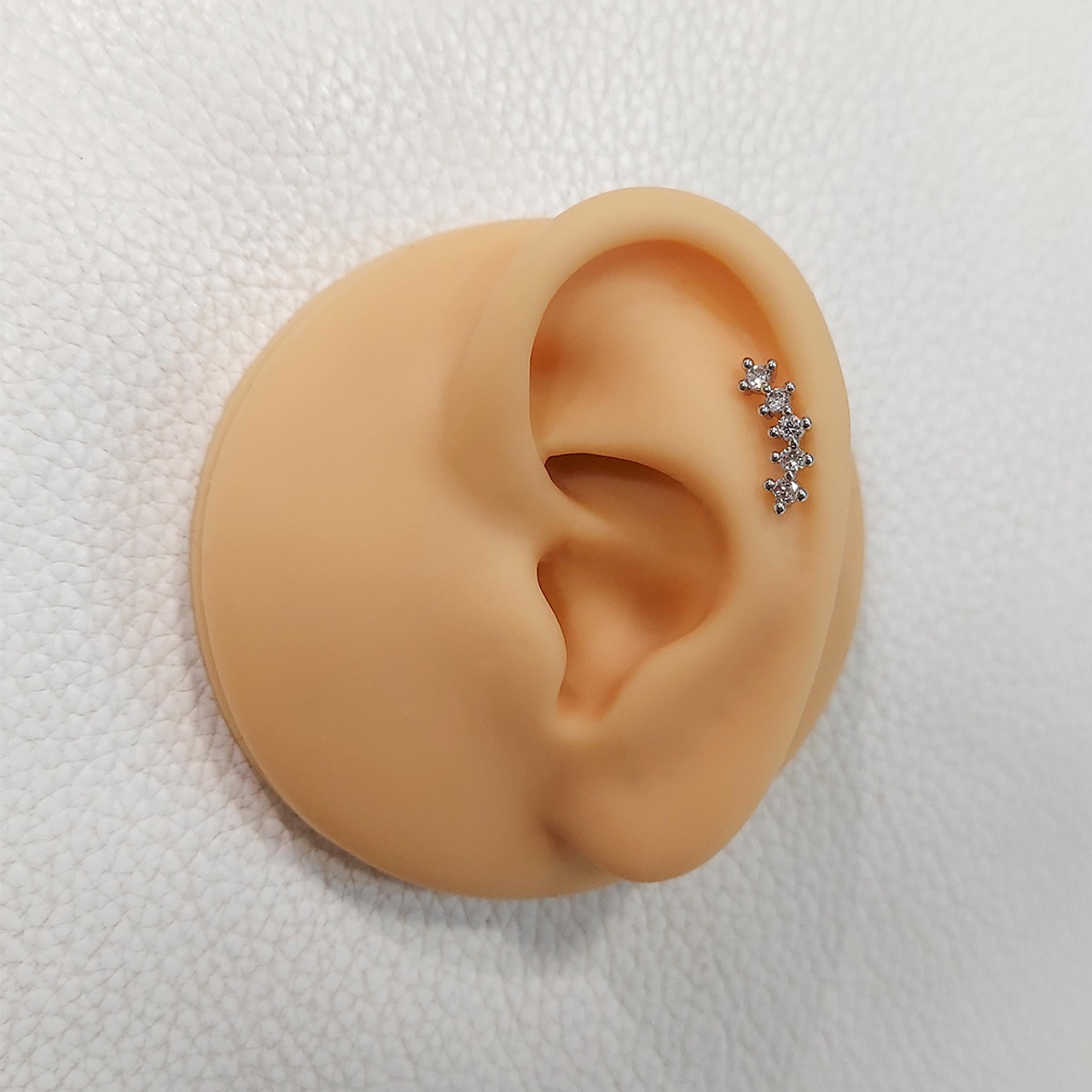 16g Flat Back Earrings Internally Threaded Titanium Cartilage Stud