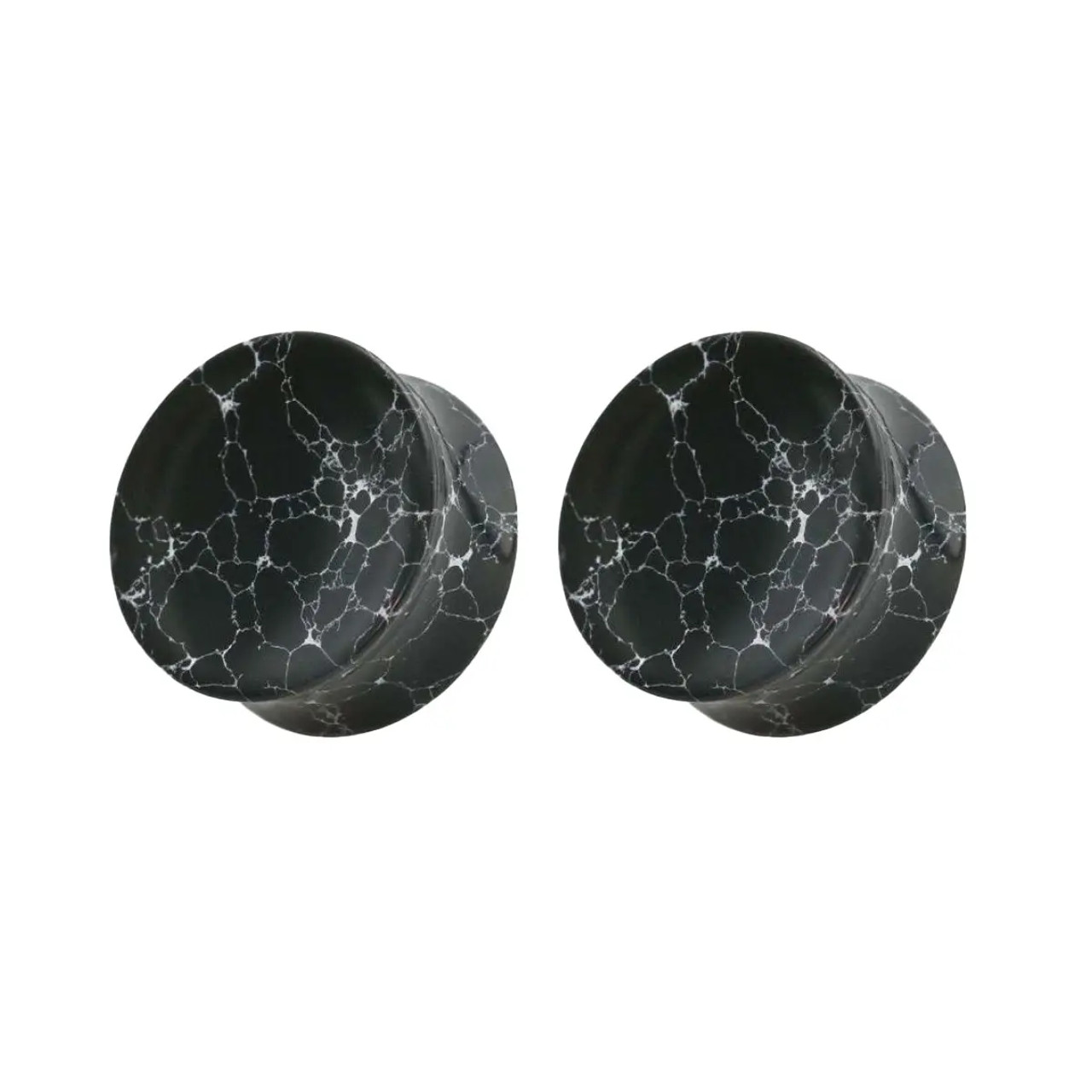 5-38mm Black Howlite Saddle Ear Plug Gauges Tunnel Stretcher