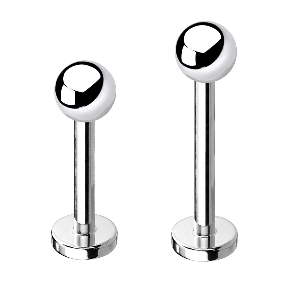 Titanuim Extra Long Flat Back Labret Studs 16G