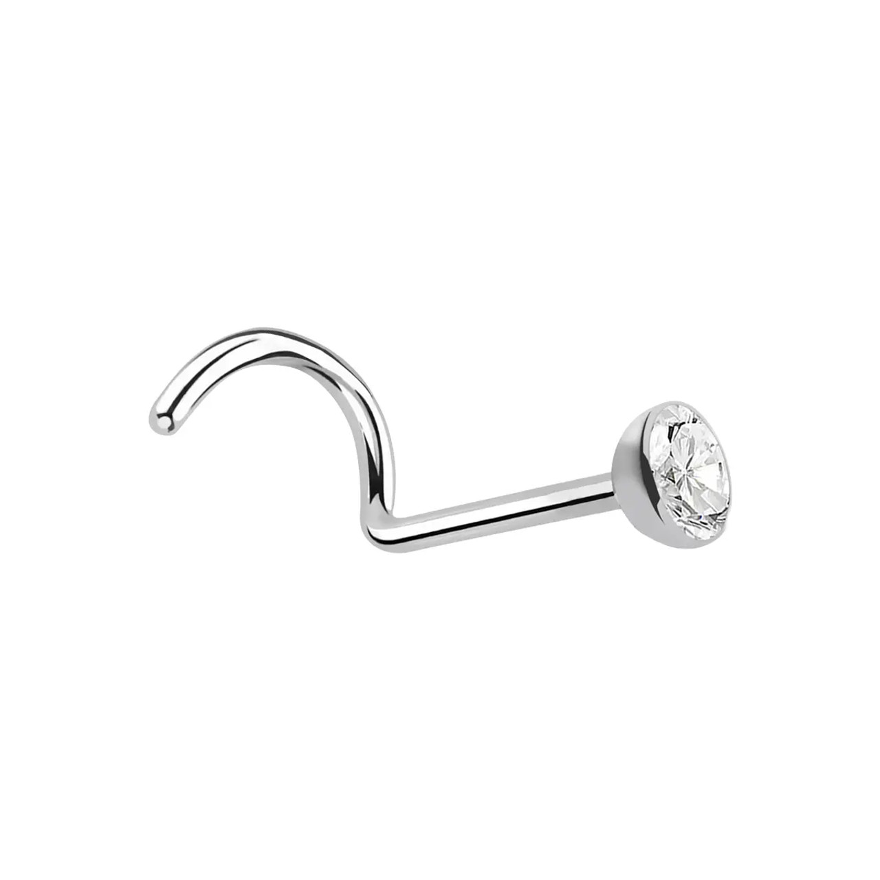 Titanium Corkscrew Nose Screw Studs Nostril Piercing Jewelry