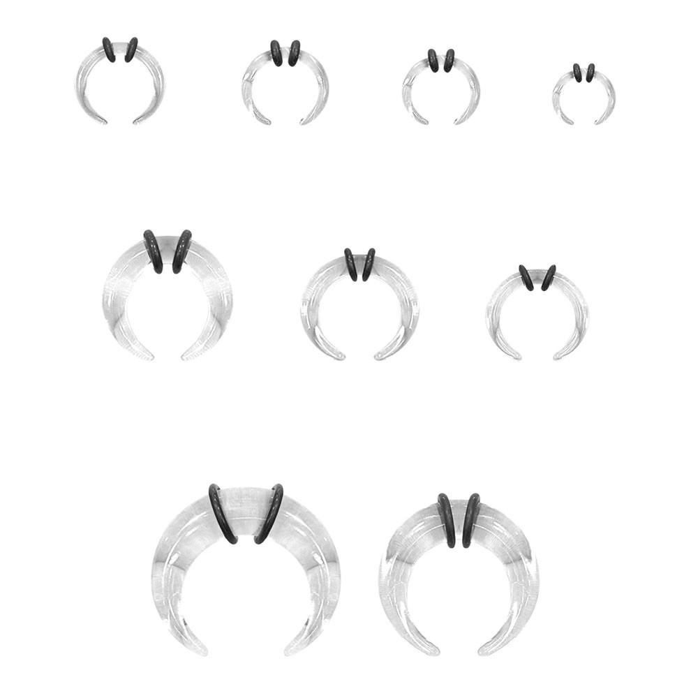 Clear Acrylic Pincher Septum C Shape Buffalo Horseshoes Tapers