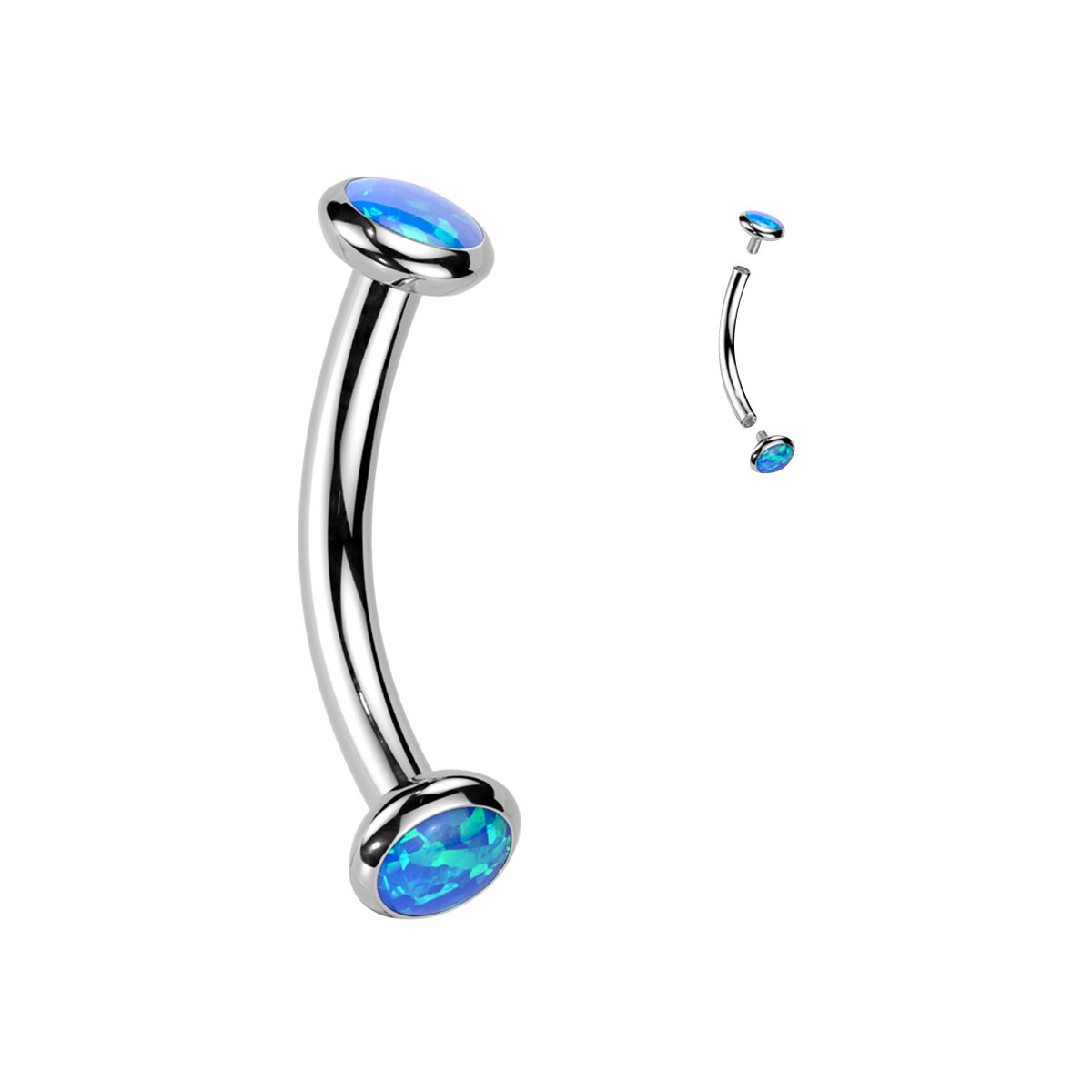 16 Gauge Curved Barbell Ion Plated Titanium Eyebrow Cartilage Ring - Available In Multiple - Foto 11