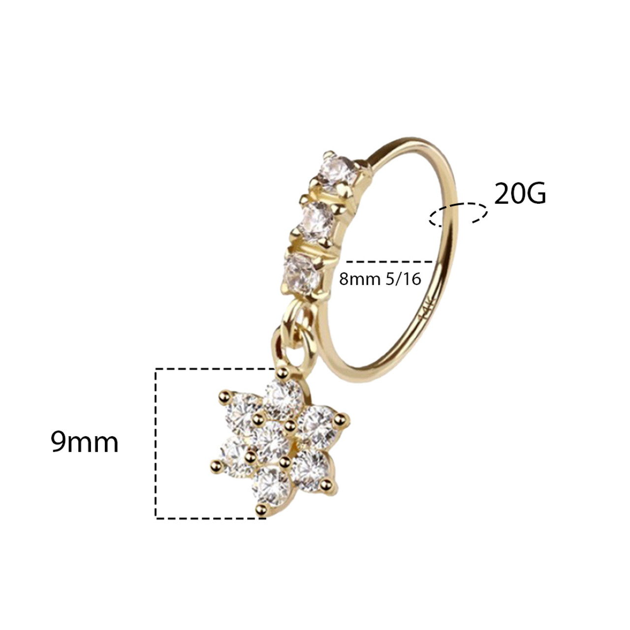[LLOYD] 韓国☆14K GOLD☆Shining Flower Single Piercing LLOYD] 韓国☆14K GOLD☆Shining Flower Single Piercing