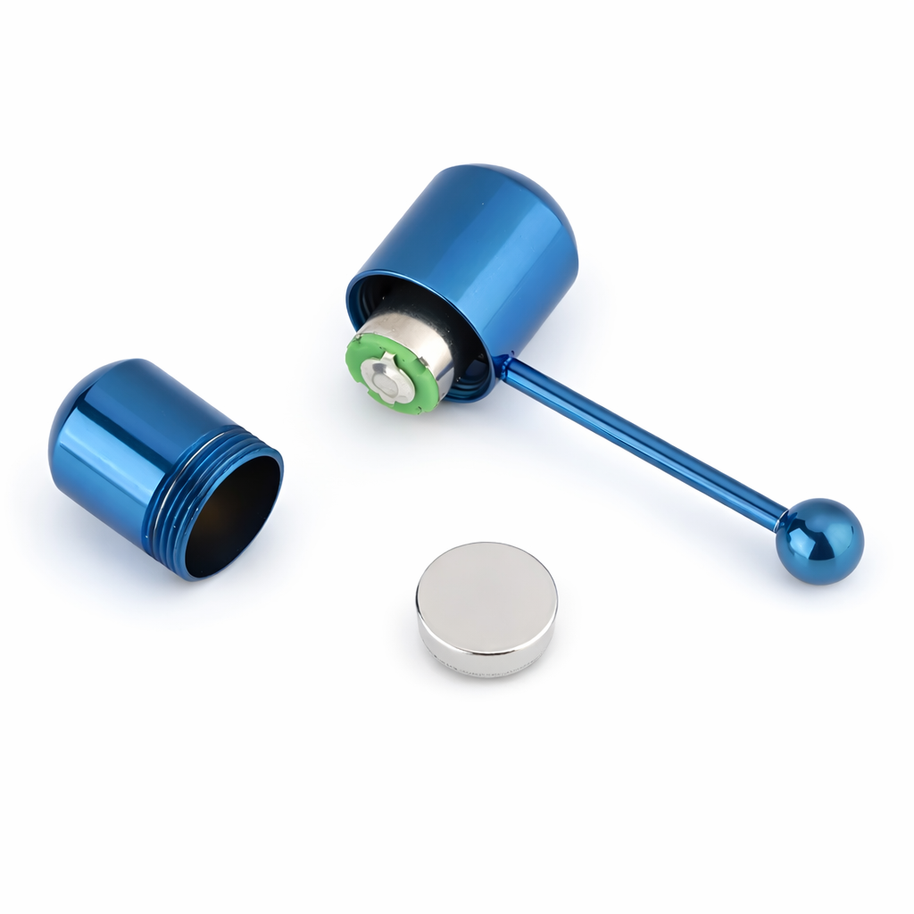 PVD Blue Vibrating Tongue Barbell Ring Piercings 14G 16mm