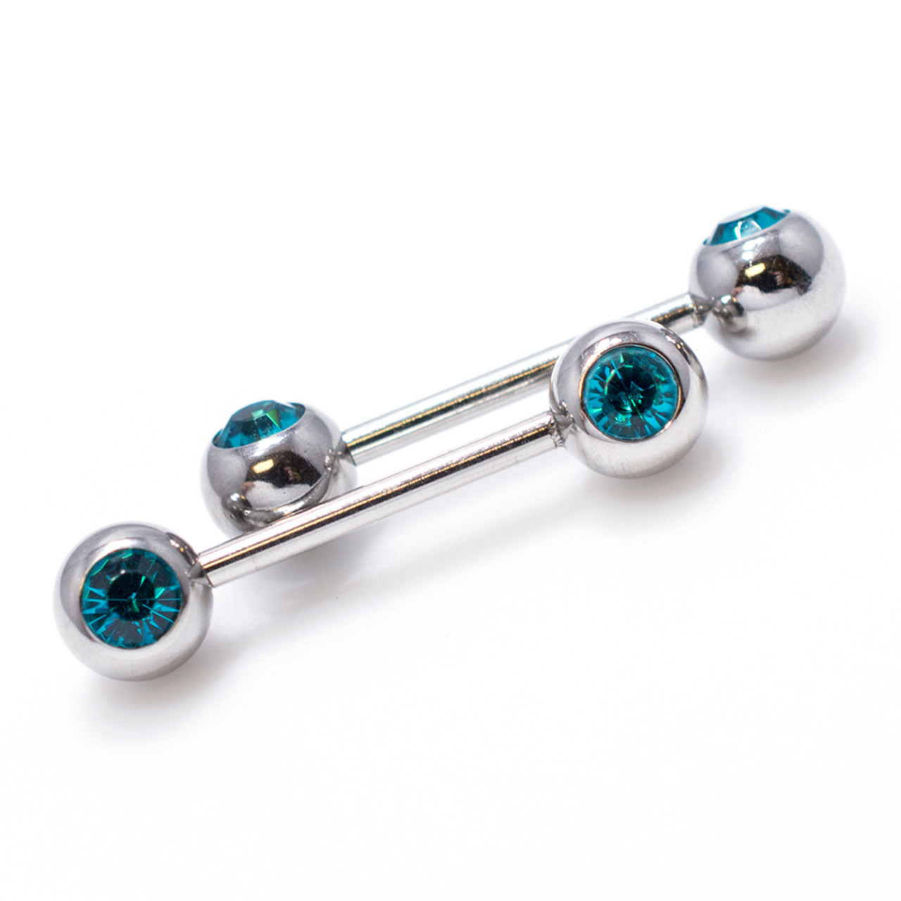 Stainless Steel Turquoise Beads Turtle Nipple Bar Ring Body Piercing Jewelry BP