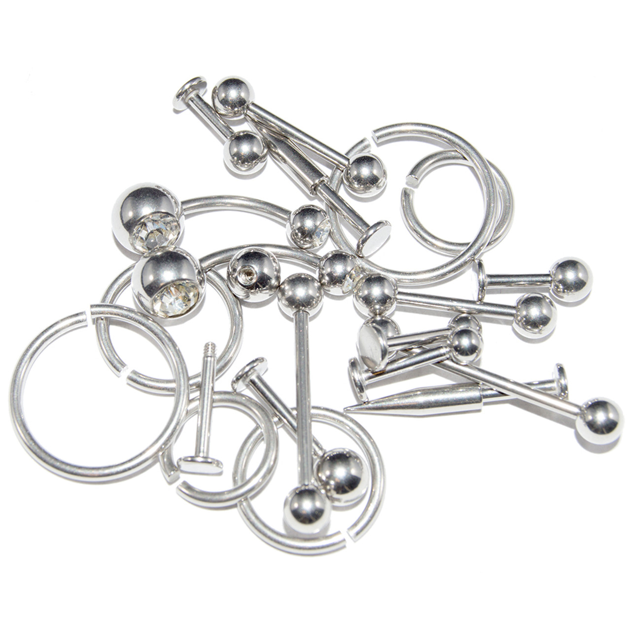 Wholesale Lot of 20 Basic 14G Body Jewelry Surgical Steel