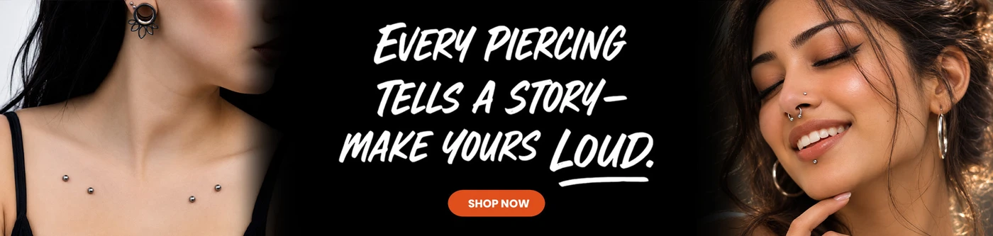 Body piercing jewelry collection banner — BodyJewelry.com