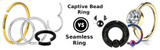 What’s the difference between a captive bead ring and a seamless ring?