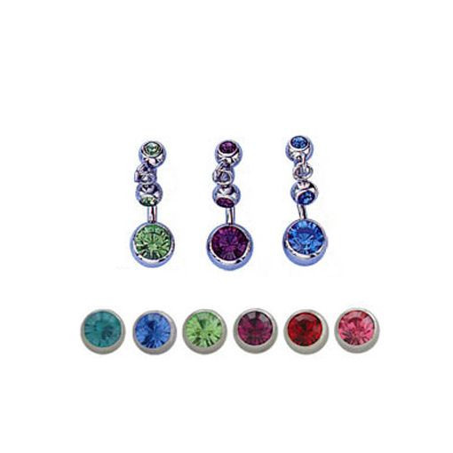 Reverse Anchor Belly Button Ring with Star Cz Gem