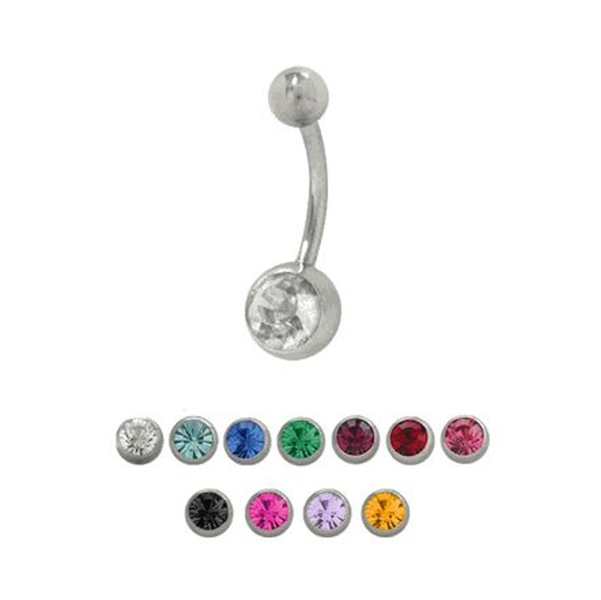316L Surgical Steel Internally threaded Belly Ring