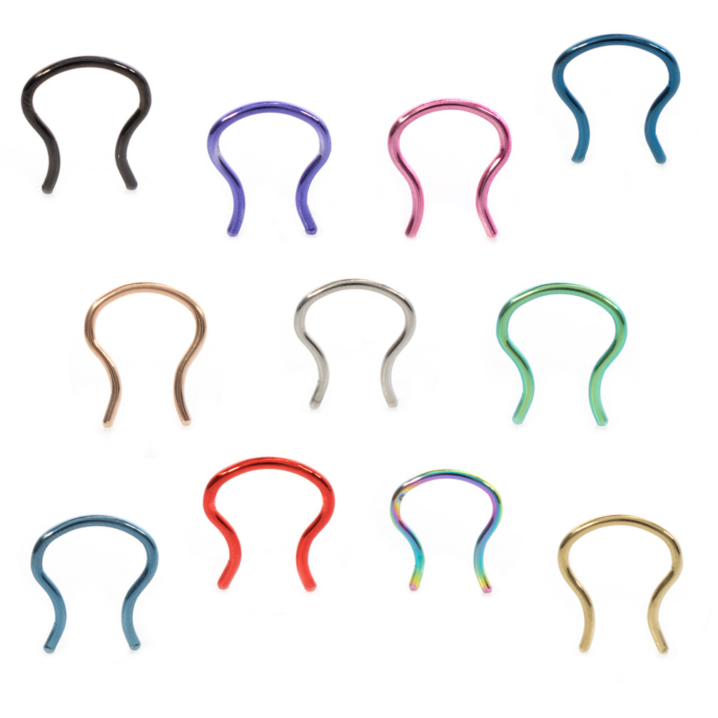 Surgical Steel Mini Septum Staple Ring BodyJewelry