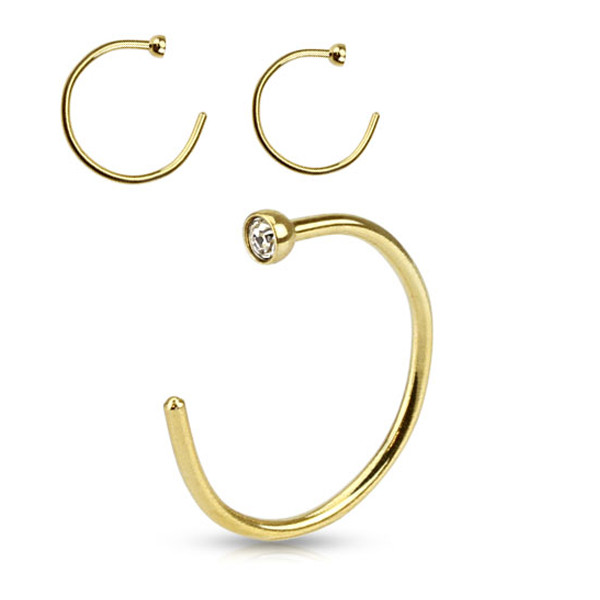 18 gauge or 20 gauge Gold Plated Nose Hoop nosehoopplated