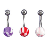 Body jewelry, 316L high grade surgical steel shaft with UV acrylic