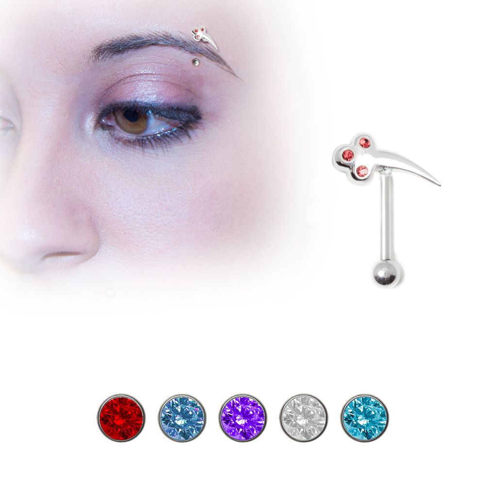 Flower Design Eyebrow Ring Body Jewelry — free download