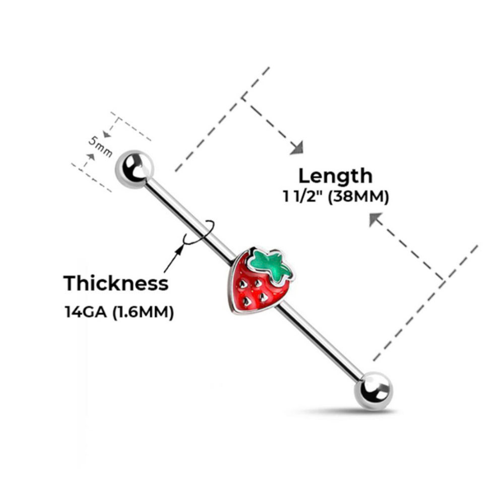Enamel Peach Industrial Barbell 14G 38mm