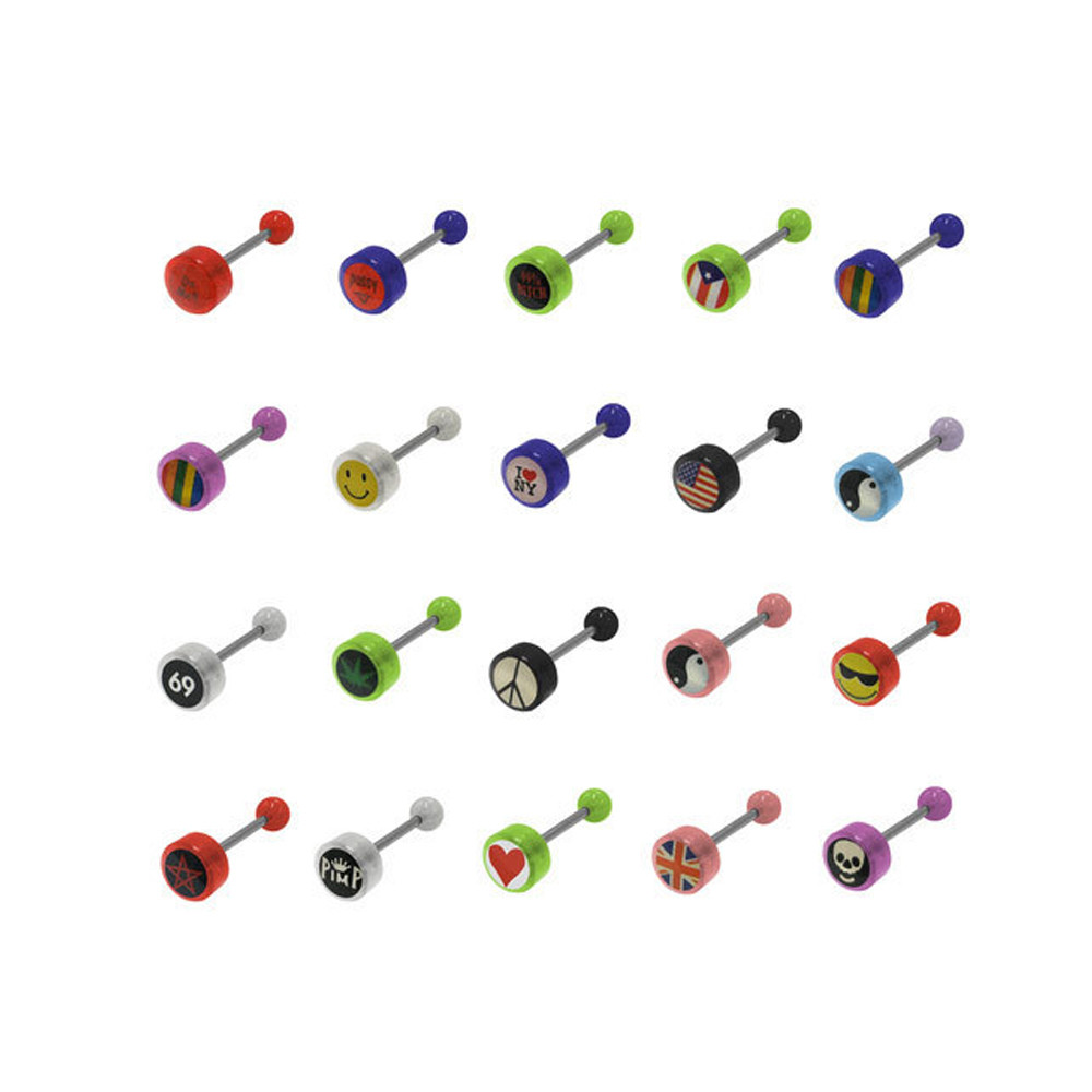 Acrylic Colored Frogs Tongue Ring