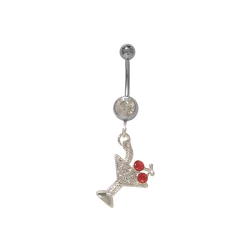 Martini Glass Dangle Belly Button Ring Piercing