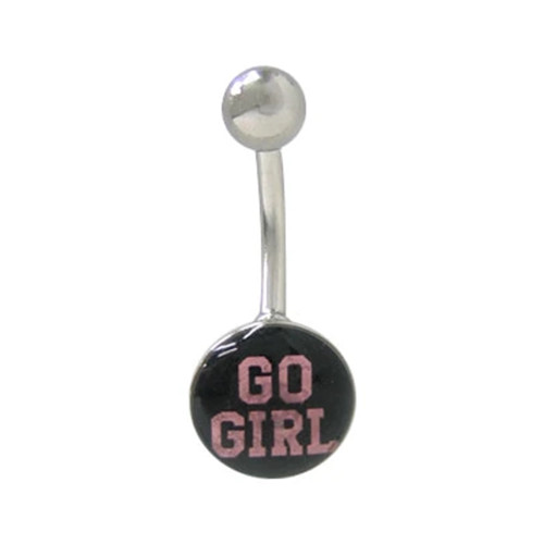 Go Girl Text Logo Belly Ring