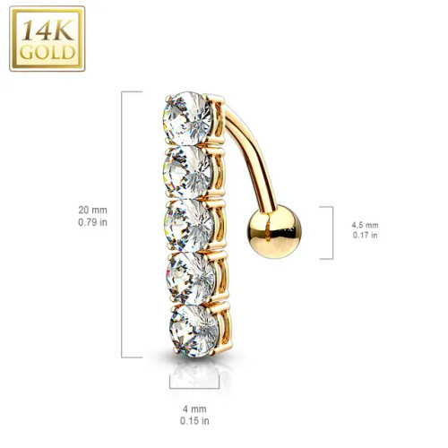 Solid Gold Reverse Belly Button Ring