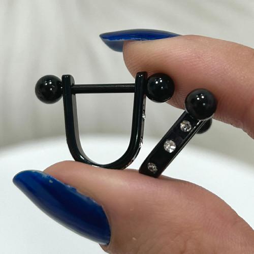 PVD Black Nipple Shield Ring