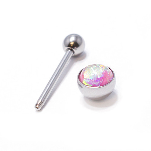 Externally Threaded Opal Tongue Barbells