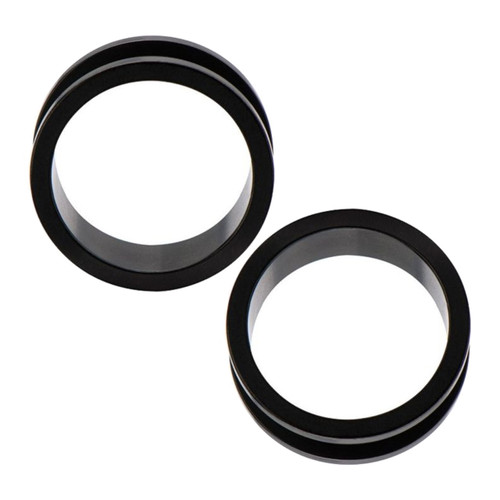 PVD Black Screw Fit Double Flare Tunnels PVD Black Screw Fit Double Flare Tunnels