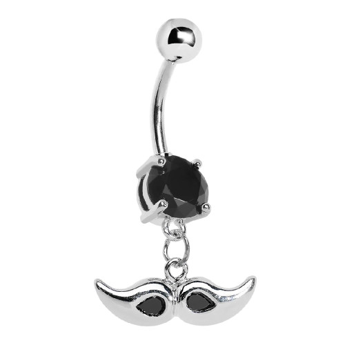 Dangle Mustache Belly Button Ring