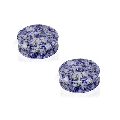 Blue Spot Semi-Precious Saddle-Fit Plugs (8 gauge to 1in )  Sold in Pairs