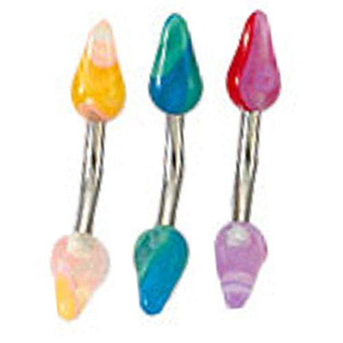 UV Glow Acrylic Spike Eyebrow Ring UV Glow Acrylic Spike Eyebrow Ring