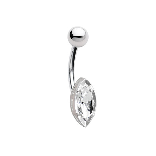 Marquise CZ Belly Button Ring Piercing