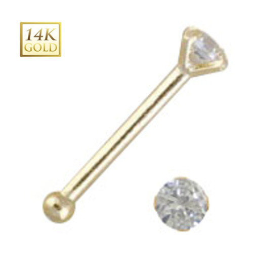 Prong Set CZ Nose Bone Stud