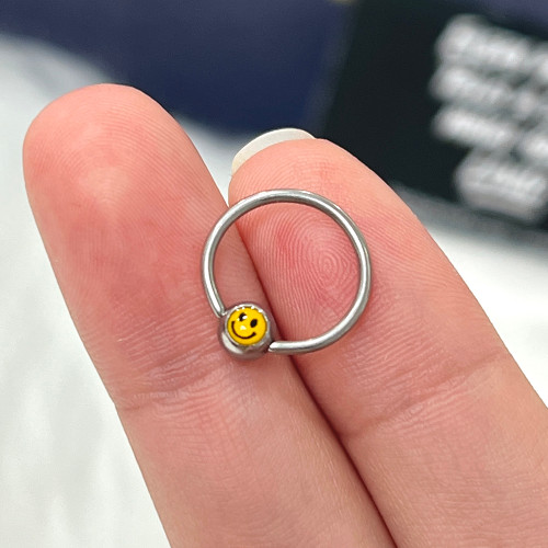 Smile Imoji Logo Closure Ball Captive Bead CBR Rings