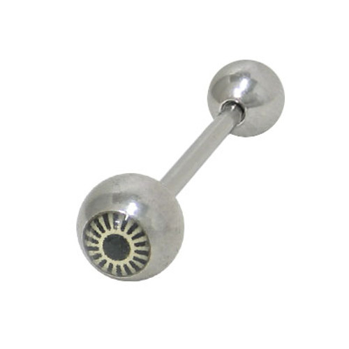 Straight Barbell Tongue Ring Surgical Steel Shaft with Logo Design