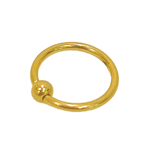 14K Solid Gold Captive Bead Ring 14K Solid Gold Captive Bead Ring