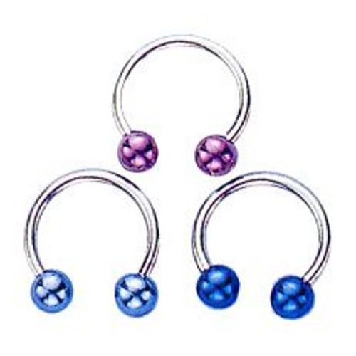 Titanium Ball Horseshoe Circular Barbell