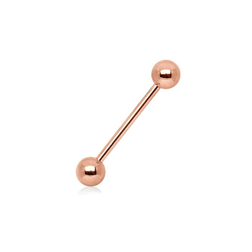 Tongue Ring Barbell 14G Surgical Steel with Rose Gold Ion Plating
