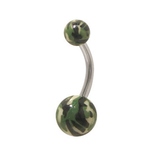 Acrylic Camouflage Belly Button Ring