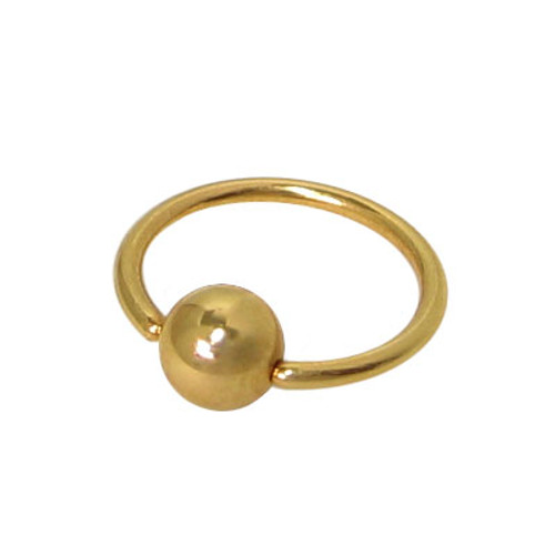 Captive Bead Ball Closure Ring Surgical Steel with  Gold Plated 14G-16G