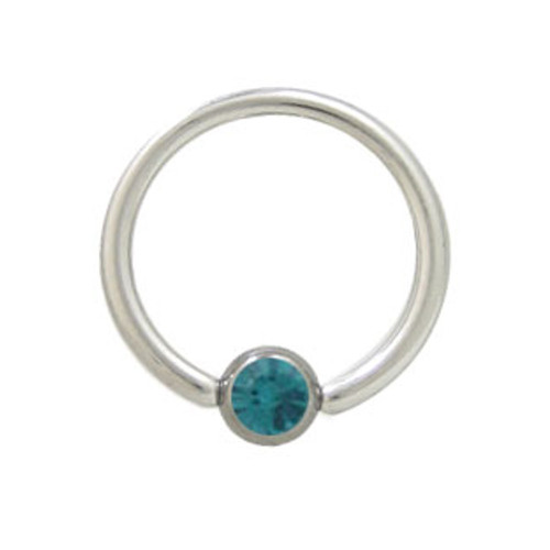 Turquoise CZ Captive Bead Ring