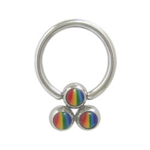 Triple Pride Captive Bead Rings