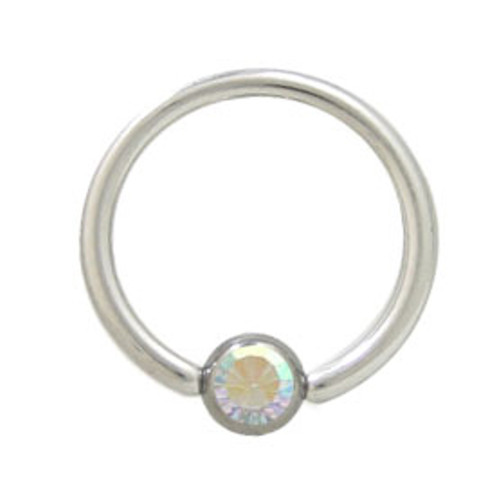 White Opal Captive Bead Ring