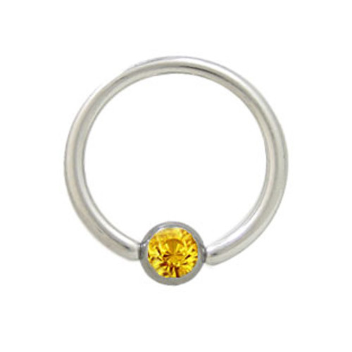 Orange CZ Captive Bead Ring